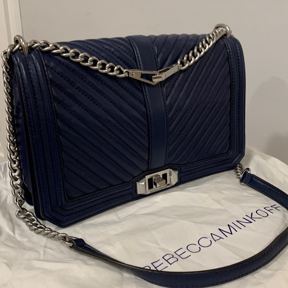 Sold! Rebecca Minkoff Love Chevron Leather Quilted Chain Crossbody Bag